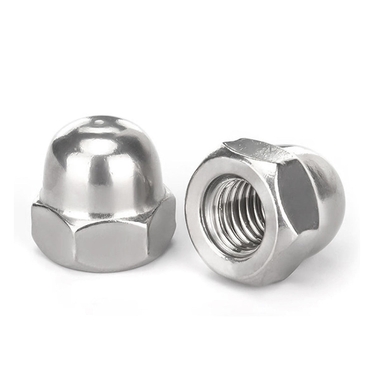 M16-2.0 Cap Nut 304 Stainless Steel DIN1587 (250pcs/Pkg)