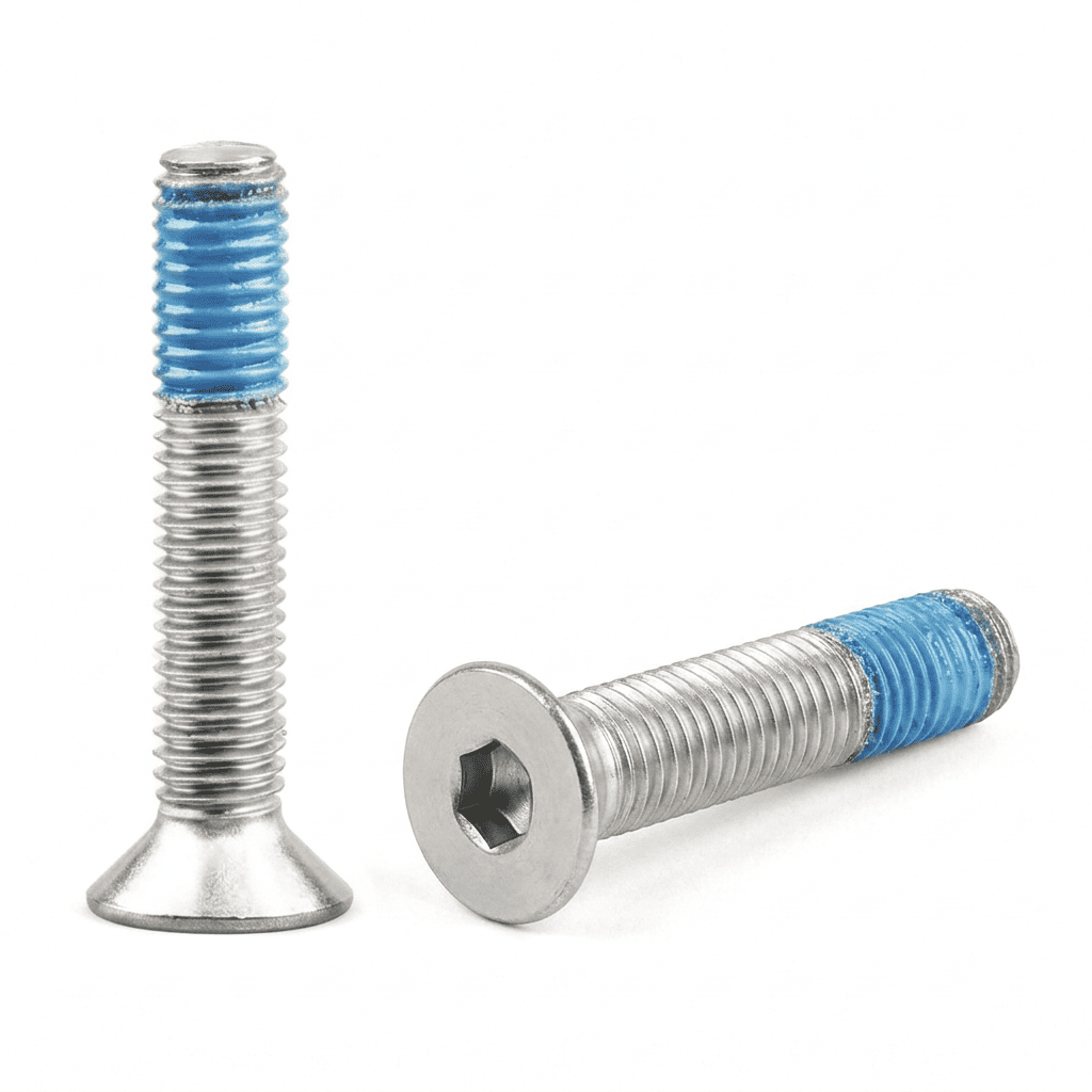 1/2-13 x 2 Flat Socket Head Cap Screws 304 Stainless Steel 180 Nylon Patch -50pcs/pack