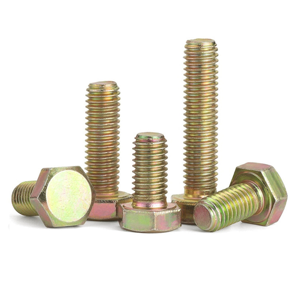 5/16-18 x 5/8 Fully Threaded Hex Cap Screws Alloy Steel Grade 5 Yellow Zinc Cr+6(2000pcs/pack)