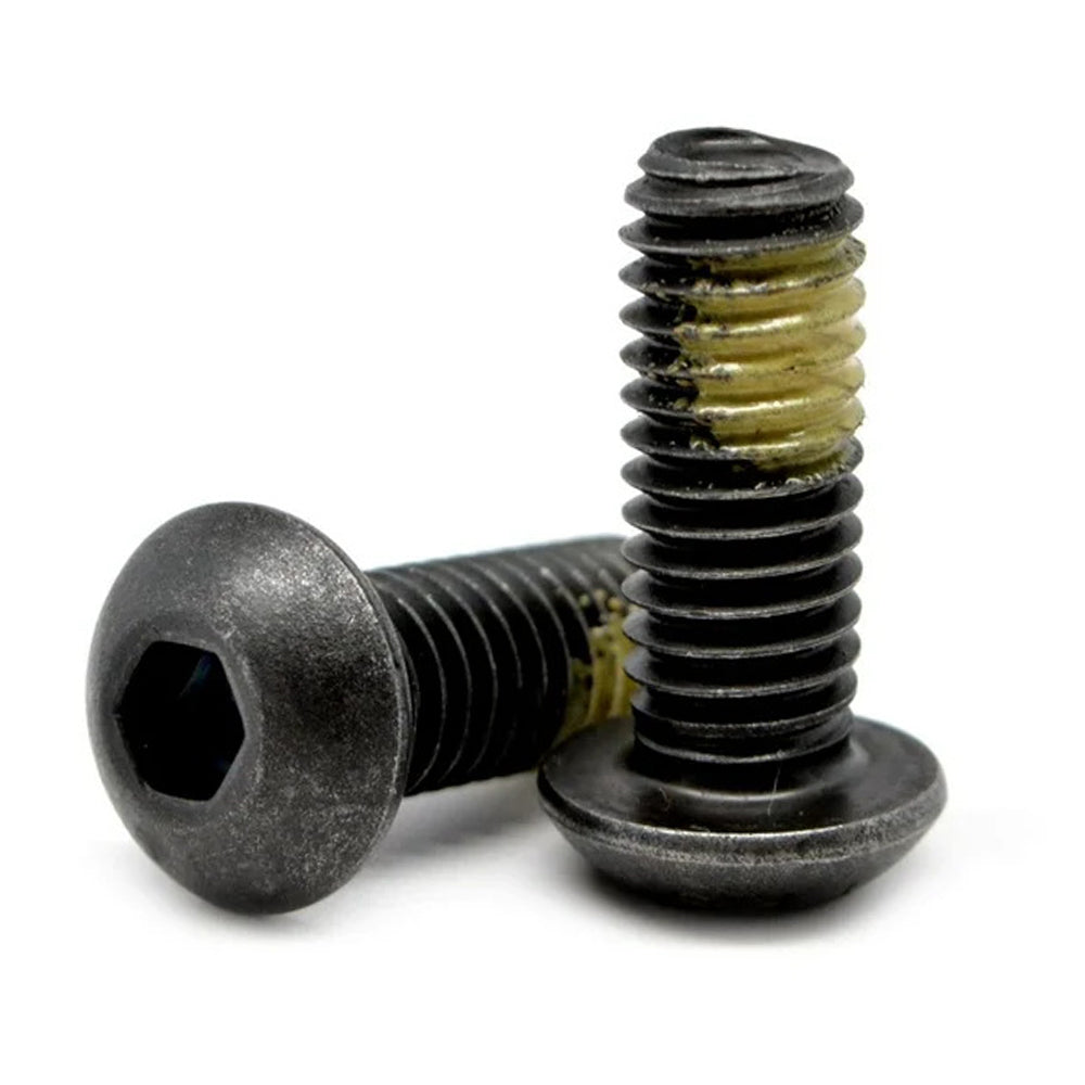 3/8"-24 x 3/4" Button Socket Head Cap Screw Fully Threaded Fine Alloy Steel Nylon-Patch Thermal Black Oxide, 300 pcs/Pack