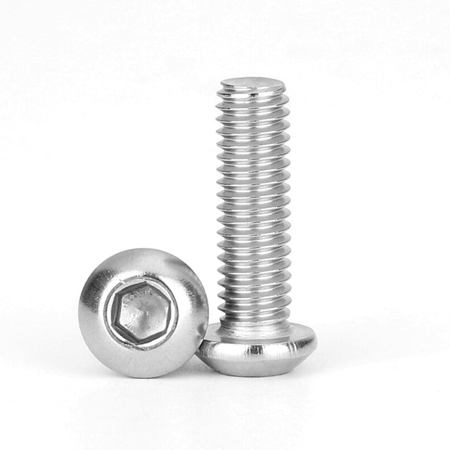 M10-1.50 x 16 mm Button Socket Head Cap Screw Fully Threaded Coarse Stainless Steel 18-8, 1000 pcs/Pack