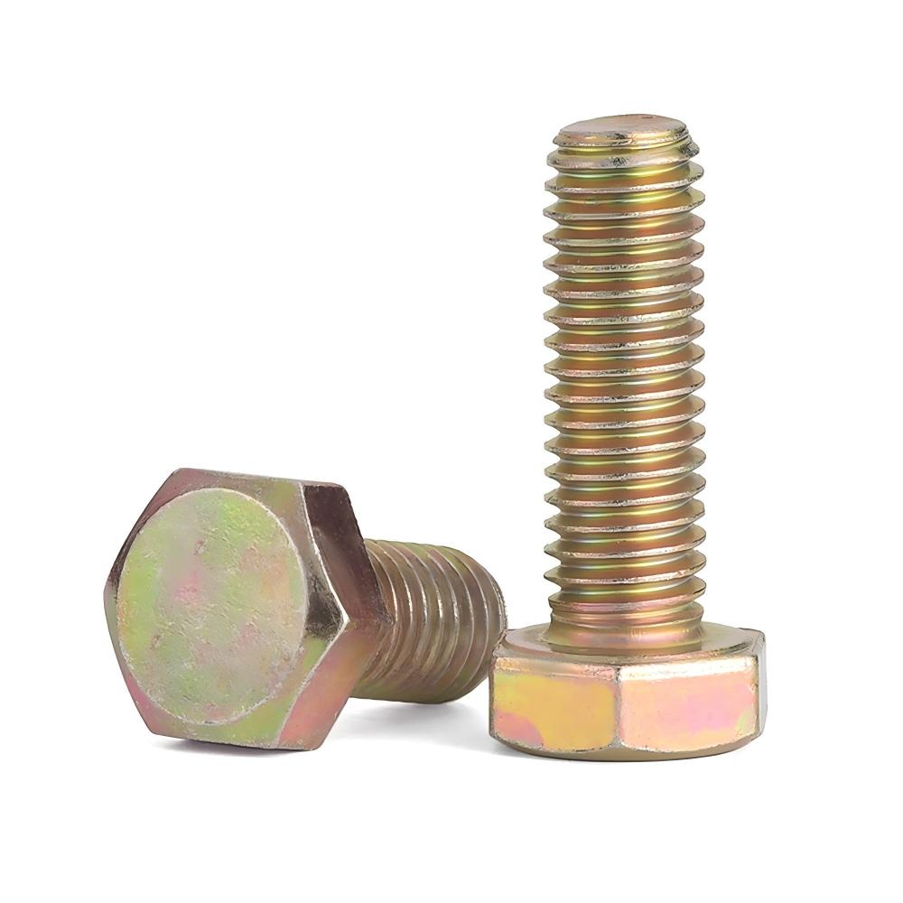 M14-2.00 x 35 mm Hex Cap Screw Fully Threaded Class 8.8 Steel Zinc Yellow Cr+6 DIN933, 275 pcs/Pack