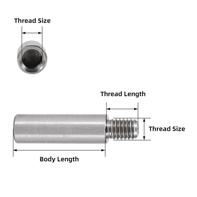 18-8 Stainless Steel Male-Female Threaded Round Standoff M10-1.5 Thread, 40mm Body Length + 15mm Thread Length, 10pcs/pack