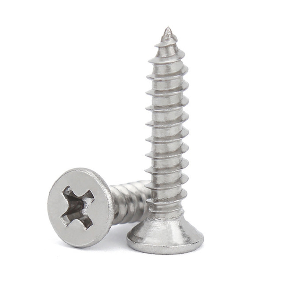 ST6 x 75mm Phillips Countersunk Head Tapping Screws Stainless Steel 304 Passivated 12 Hours Salt Spray Test (Red Rust), 850 pcs/Pack