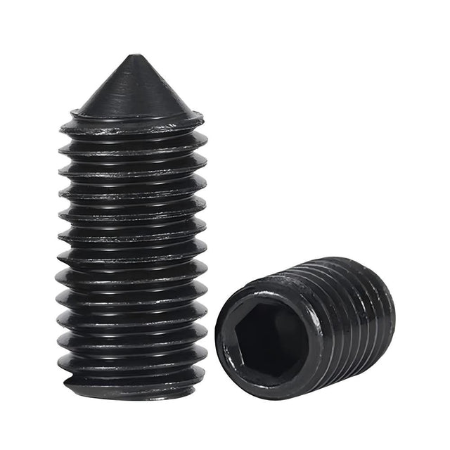 5/16"-18 x 2" Cone Point Socket Set Screw Thermal Black Oxide, 1500 pcs/Pack