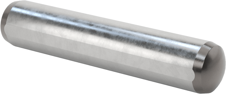 1/4" x 2" Alloy Steel Vented Pull-Out Dowel Pin with Flat Shaft, 70 pcs/Pack